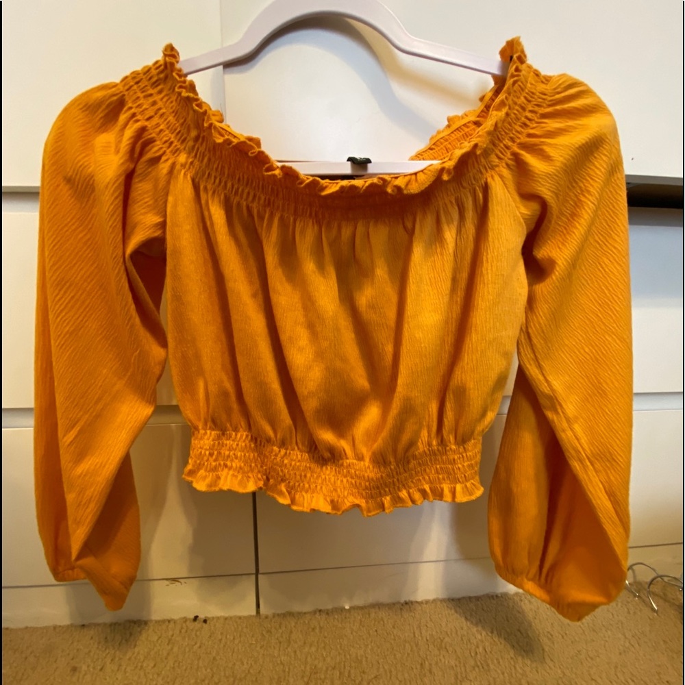 H&M off the shoulder yellow crop